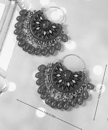 Meena Jaali Earrings (black)
