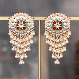 Red Jhaalar Earrings