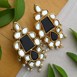 Kundan Earrings (Black)