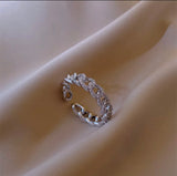 Chain Studded Ring Silver