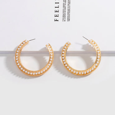 Gold Pearl hoops