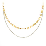 Gold Crystal Double Chain