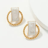 White Marble Earrings