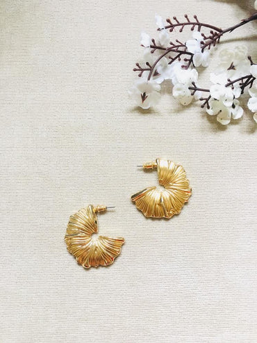 Gold Petal Hoops