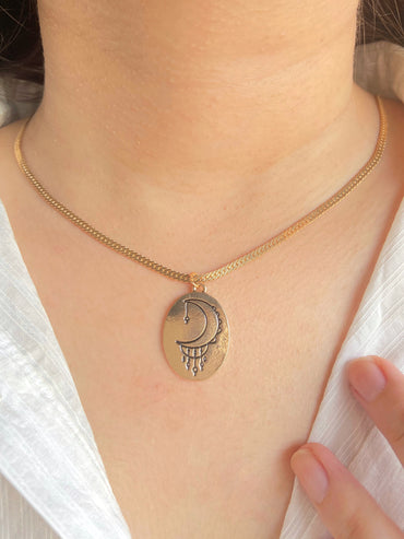 Etched Crescent necklace