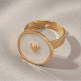 Heart Ivory Enamel Ring