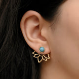 Turquoise Flower Studs (Gold)