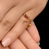 Mini red baguette ring