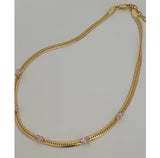 Baguette Omega Necklace (Pink)