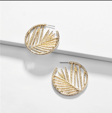 Etched leaf earrings